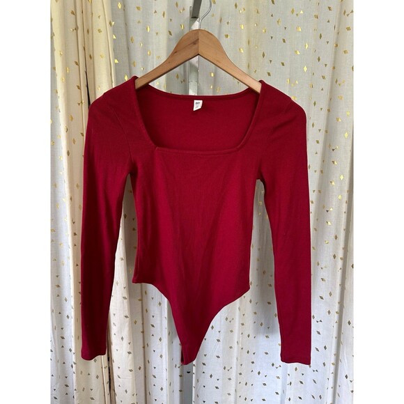 BP Nordstrom Women's Ribbed Stretched Square Neck Long Sleeve Bodysuit XS - Picture 2 of 4